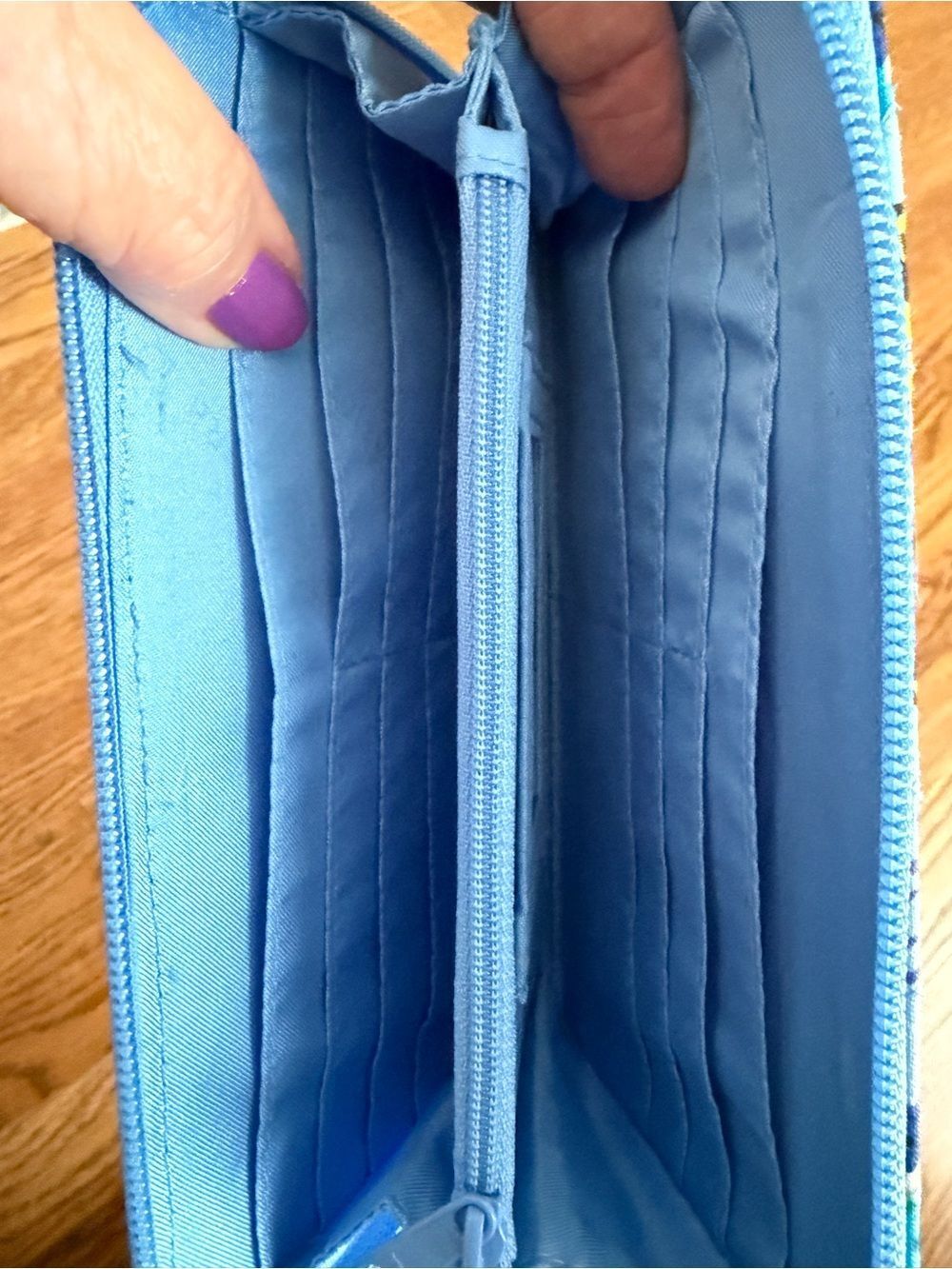 Vera Bradley Blueberry Blooms Quilted Zip Wallet - Picture 3 of 3